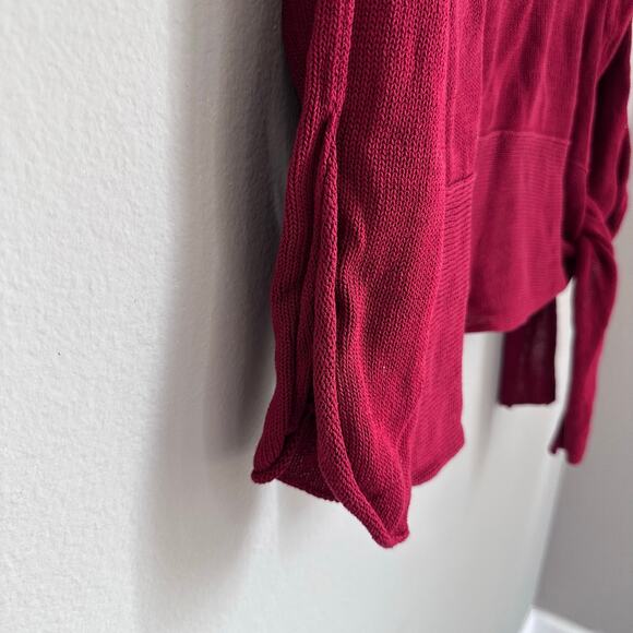 Peruvian Connection Red Textured Knit Sweater Scoop Neck Artisanal Minimalist - Picture 4 of 8